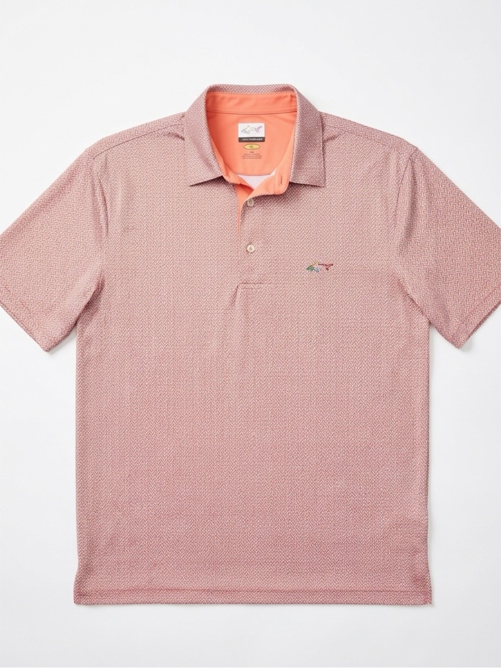 Greg Norman Collection Salmon Micro-Pattern Polo